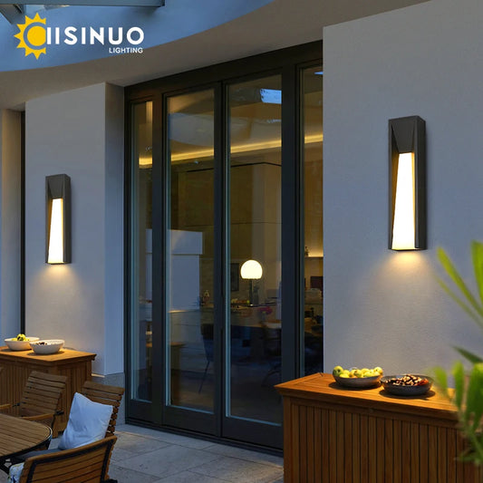 Outdoor Wall Lamp LED Black Lighting Exterior Light Fixtures AC110 220V Porch Lights Wall Mounted Garden Lamp for Patio Entryway