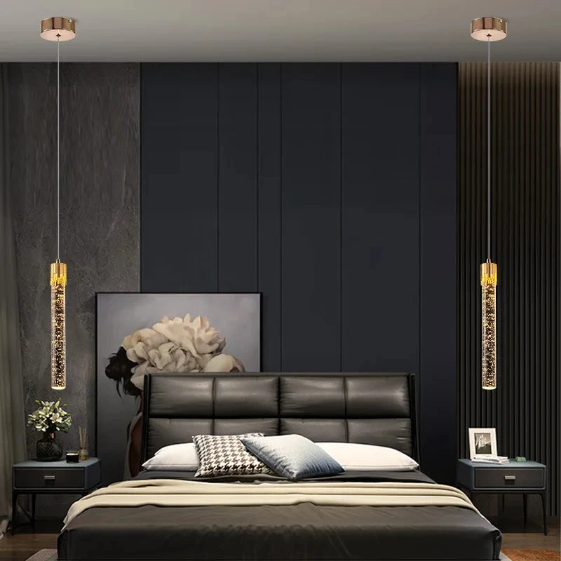 Nordic Crystal Pendant Lights LED Ceiling Lamp Bedside Hanging Lighting for Living Room Kitchen Bedroom Ceiling Home Decor