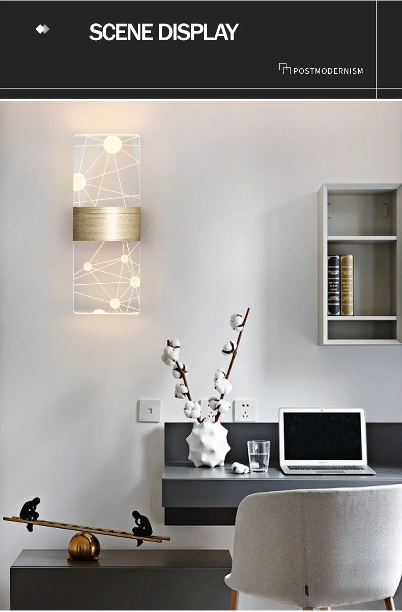Acrylic Indoor Wall Lamp 6W LED Wall Light Modern Nordic Sconce Lamps Balcony Aisle Bedside Lights For Home Decoration AC85-265V