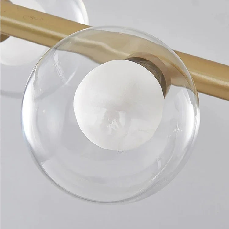 Modern 5/6 White Glass Balls Dining Room Chandelier for Kitchen Island Table Living Room Bedroom Suspension Lamp LED Lighting