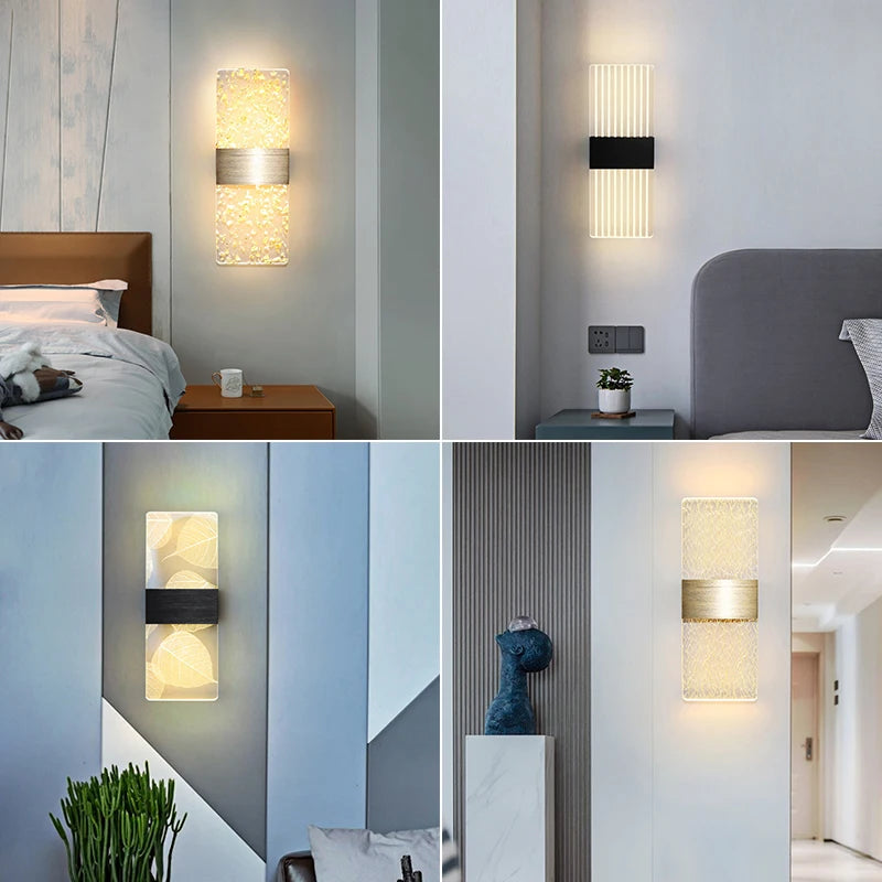 Acrylic Indoor Wall Lamp 6W LED Wall Light Modern Nordic Sconce Lamps Balcony Aisle Bedside Lights For Home Decoration AC85-265V