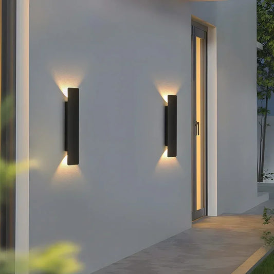 Wall Lamps Strip Aluminum Wall Lights 18W LED Black Wall Lamp Bedroom Exterior Outdoor Lighting Fixtures