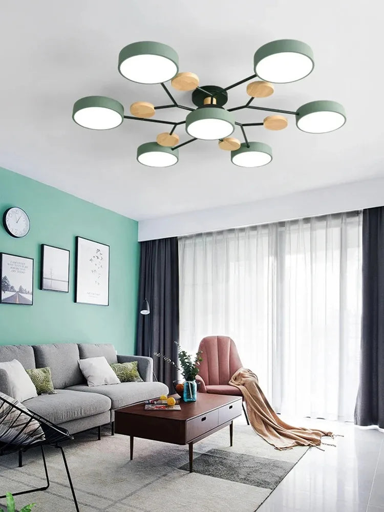 IRALAN Modern Ceiling lamp chandelier lights Macaron color LED Hanging lamps for ceiling lamps for room kitchen living room