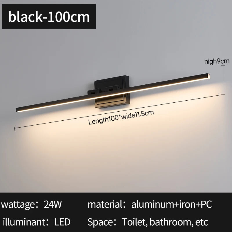 Modern Bathroom Vanity Light LED Dimmable 5CCT Bathroom Light Fixture 180° Rotatable for Over Mirror Bar Bathroom Restroom Decor