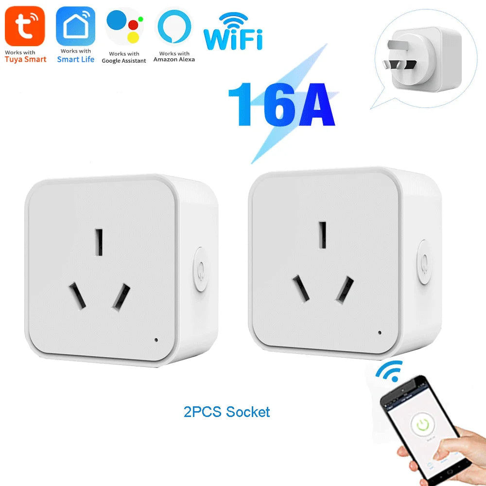 TUYA Australian and New Zealand standard smart socket voice control, wifi, mobile phone remote timing control