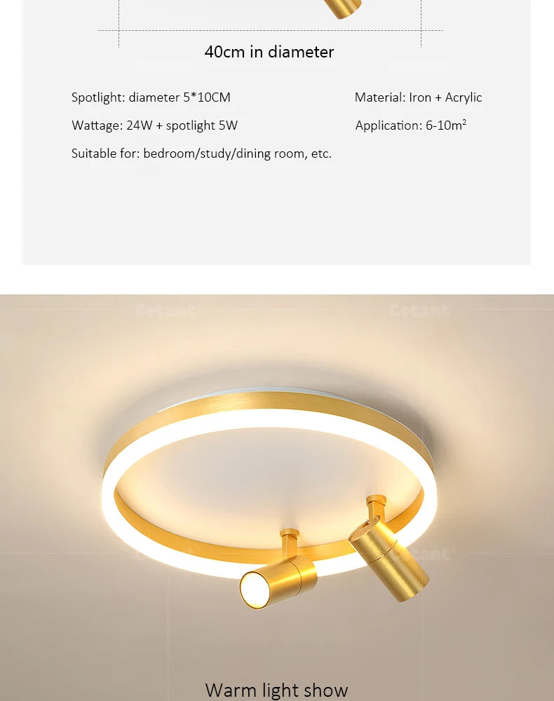 Modern LED Ceiling Lamp With Spotlight Chandelier For Bedroom Living Dining Room Aisle Home Decor Indoor Lighting Fixture Luster