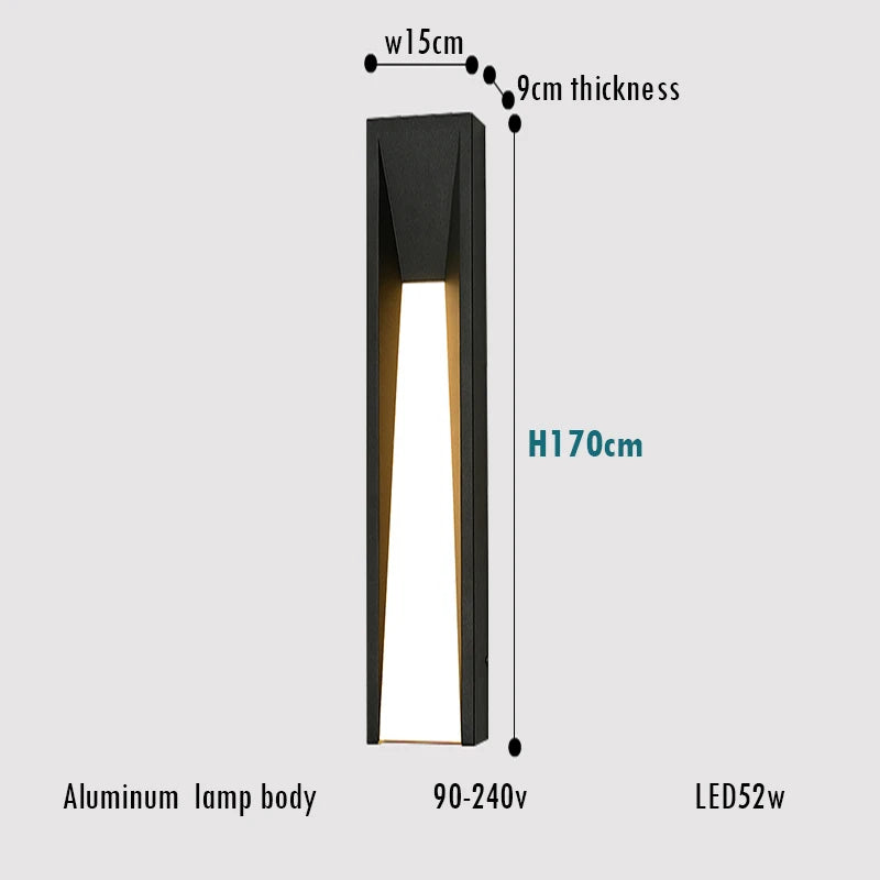 Outdoor Wall Lamp LED Black Lighting Exterior Light Fixtures AC110 220V Porch Lights Wall Mounted Garden Lamp for Patio Entryway