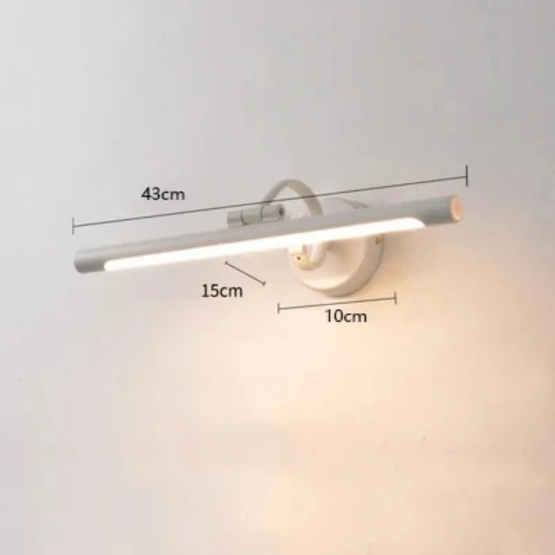 Mirror Front Light Bathroom Mirrors Cabinet Foldable Telescopic Adjustable Washbasin Shower Closet Strip LED Makeup Fill Light