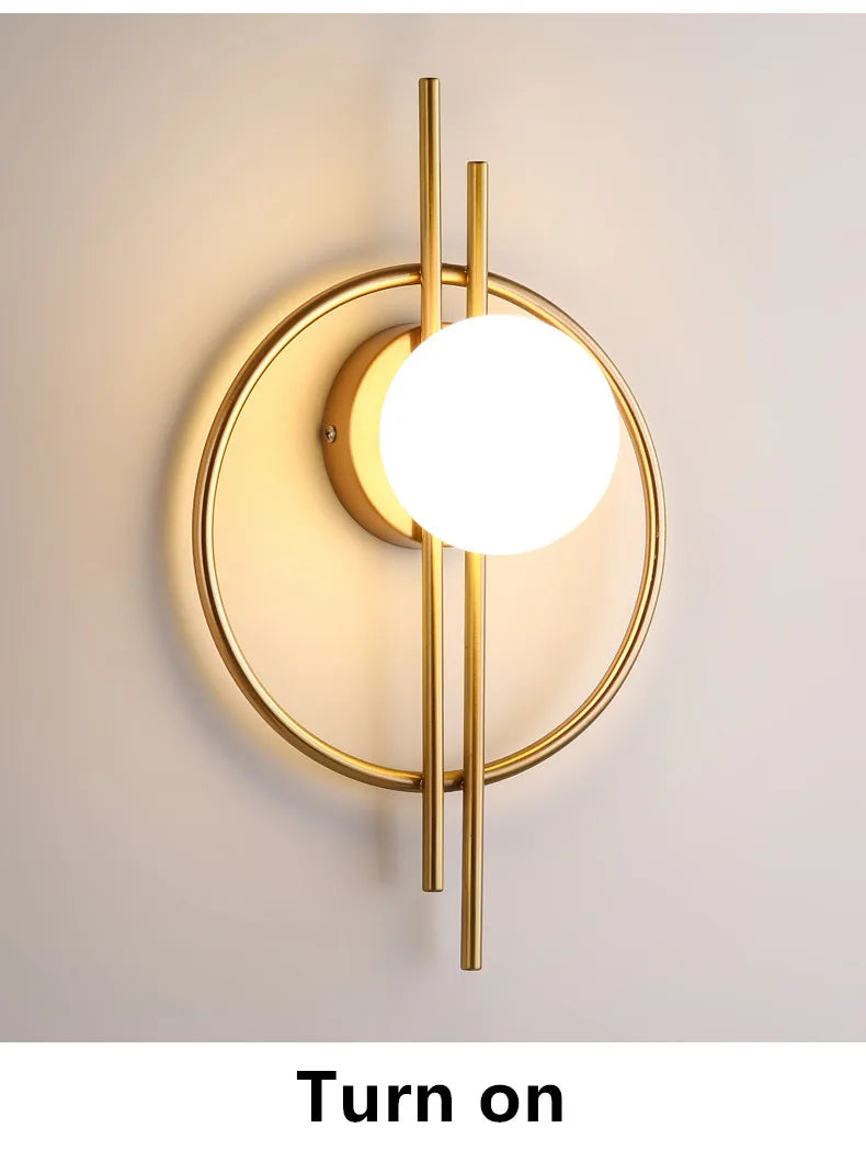 Light Luxury Modern Wall Lamp AC90-260V Living Room TV Background Wall Lamp Aisle Nordic Master Bedroom Bedside Lamp