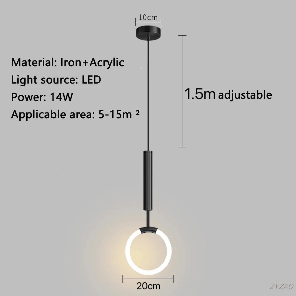 Modern Luxury Pendant Lamp Bedroom Bedside Bathroom Entrance LED Chandeliers Restaurant Kitchen Dining Hall Bar Hanging Lighting