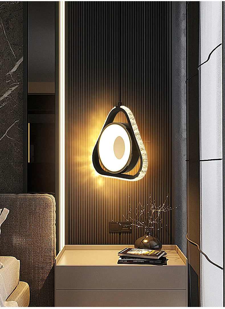 Modern Pendant Lamp Dining Room LED Crystal Design Gold Finish Minimalist Bedroom Bedside Lighting Chandelier for Home Decor