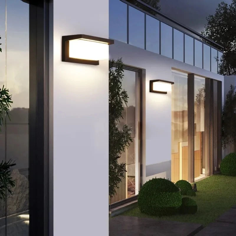 LED Wall Light With Motion Sensor AC85-265V Exterior Anthracite Porch Balcony Garden Courtyard Lamp Retro For Porche Stair