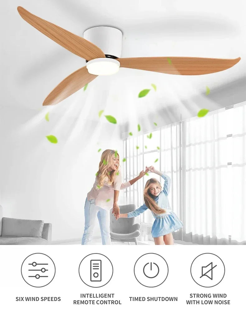 46 52 Inch LED Pendant Light, Bedroom, Dining Room, Living Room, Intelligent Remote Control Dimming Fan, Nordic Style 96-220V