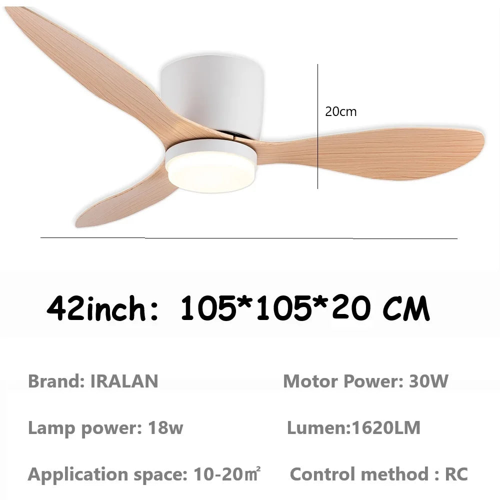 Jelena LED Ceiling Fan Light 6th Gear Wind Speed Living Room Bedroom Household Modern Ceiling Electric fan with Remote Control