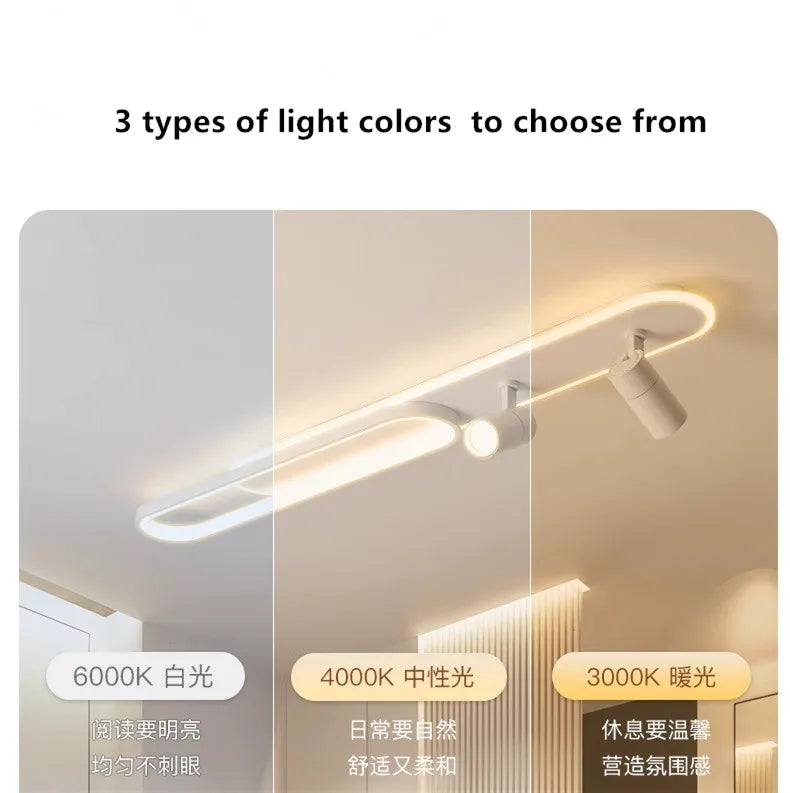 Track Spotlights No Main Lights Living Room Wall Lamp Long Hallway Light Cloakroom LED Ceiling Lights Spotlights For Dining Room