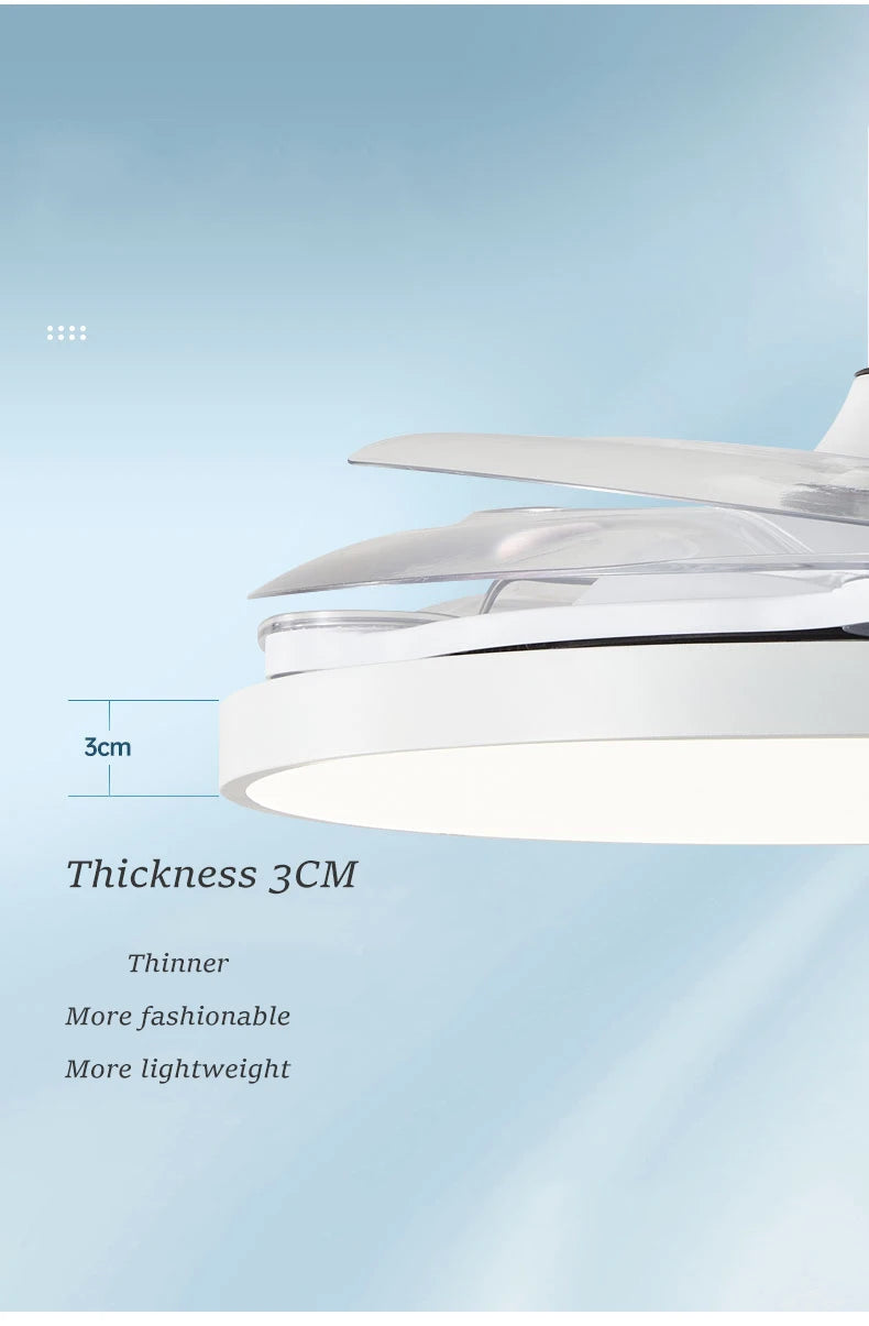 Electric Fan Chandelier Led Ceiling Lamp Room Decoration Dining Table Living Home Silent Bedroom Circulator Fan Light Fixture