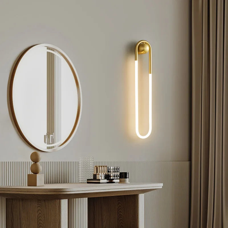 Minimalist U-shaped Wall lamp Modern designer Creative Study Living room Bedroom Background Wall light Bedhead