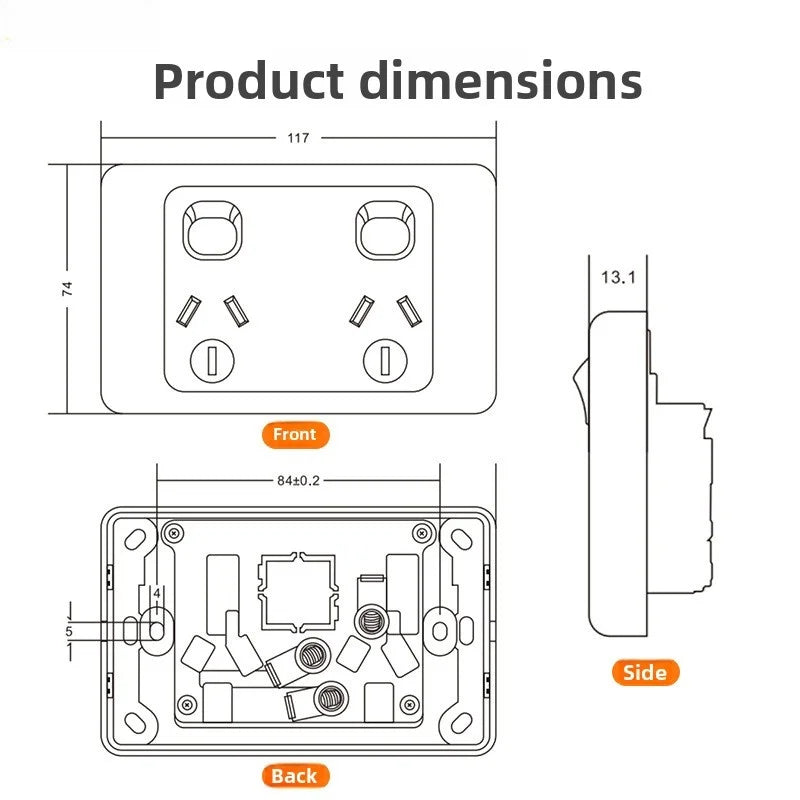 118 Type Australian Standard Socket Switch Combination Single Opening Multi Hole Socket Panel Multi Opening Multi Hole 10a/15a