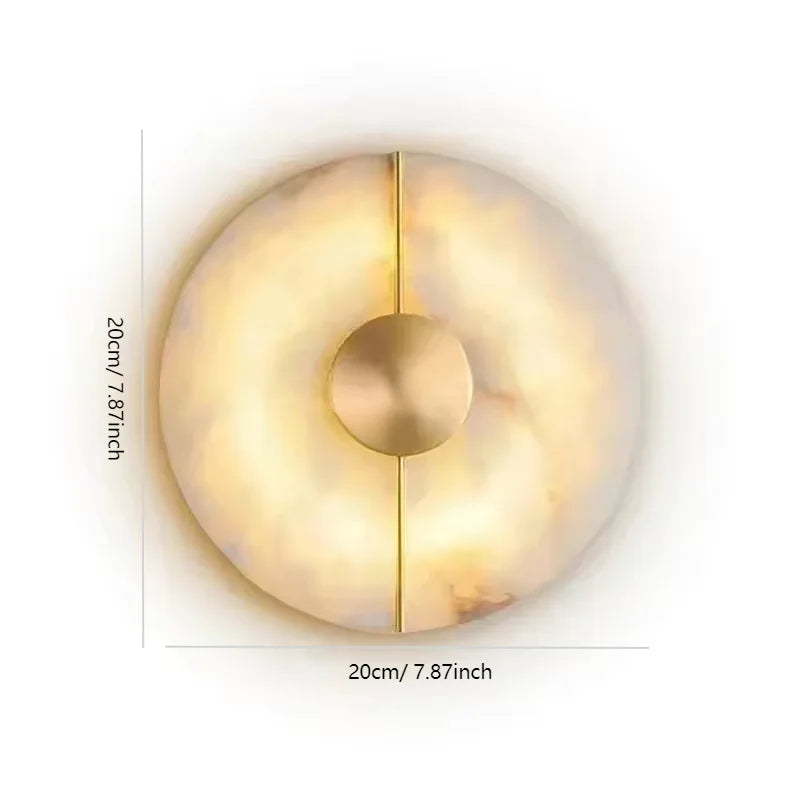 Modern Luxury Creative Marble Wall Light - Alabaster Marble Wall Lamp Sconce for Bedroom Bedside Living Room Aisle Indoor Decor