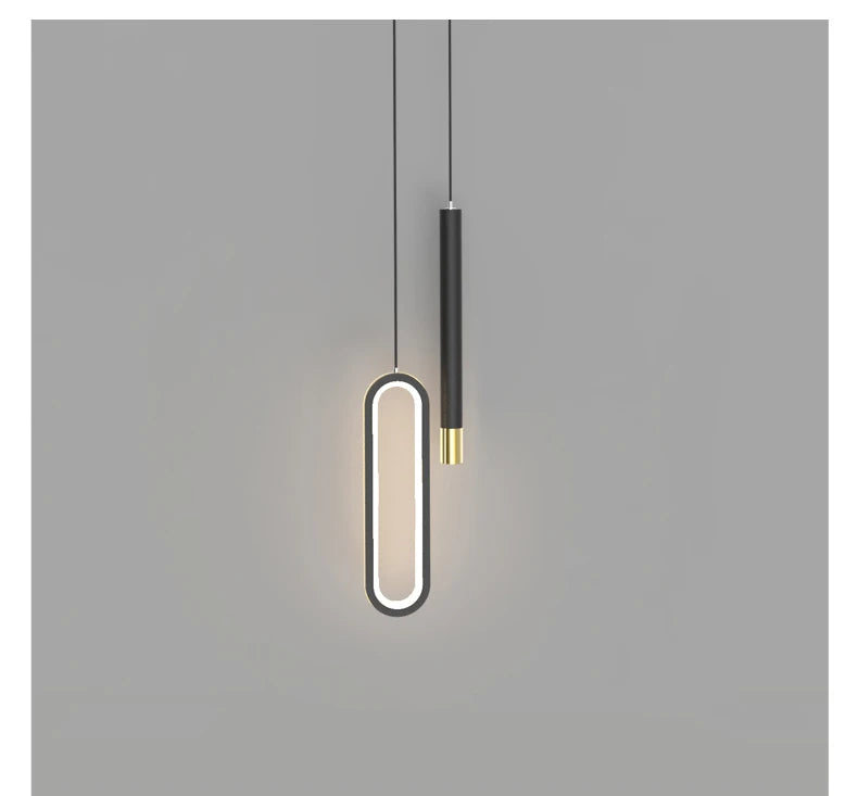 Modern Black Hanging Pendant Lamps For Bedroom Bedside Lighting AC 220V LED Black High Ceiling Suspended Light with Long Cable