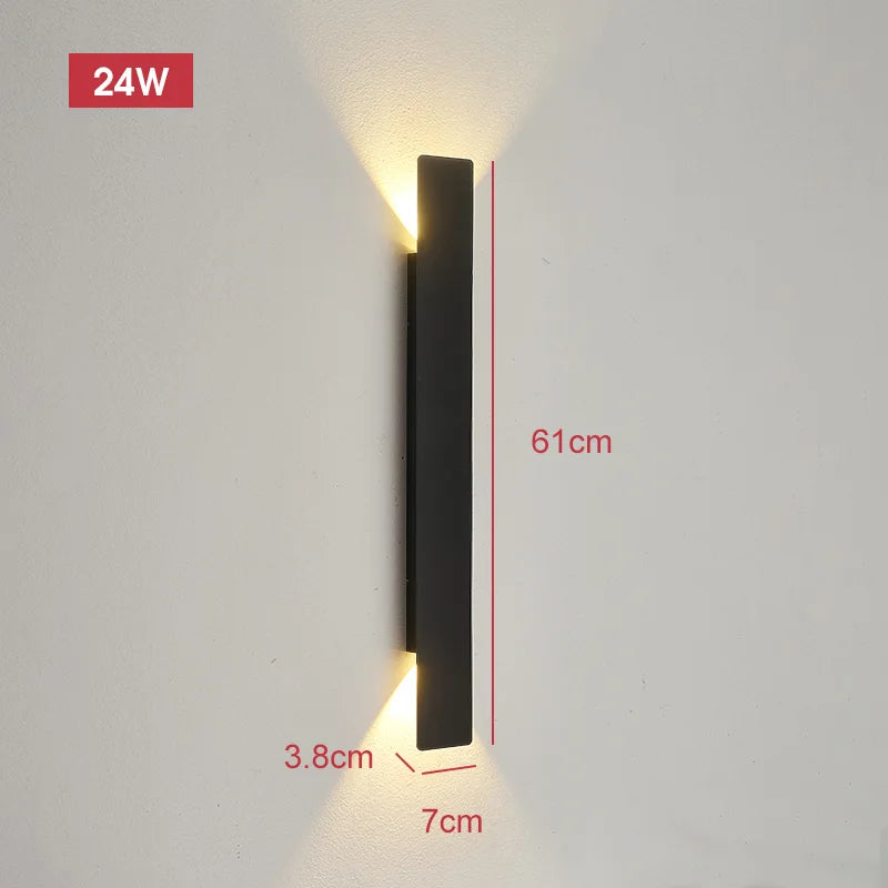 Outdoor Waterproof Wall Lamp Modern LED Lamp Black White Aluminum Up Lower Light Wall Lamps Waterproof IP65 110V 220V Fixtures
