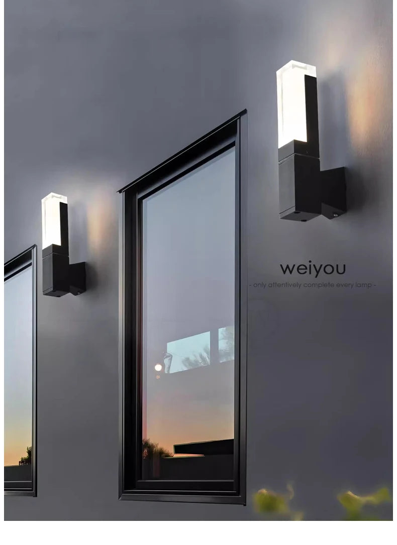 Aluminum PIR sensor outdoor wall lamp waterproof staircase hallway minimalist exterior wall lamp courtyard balcony wall lamp