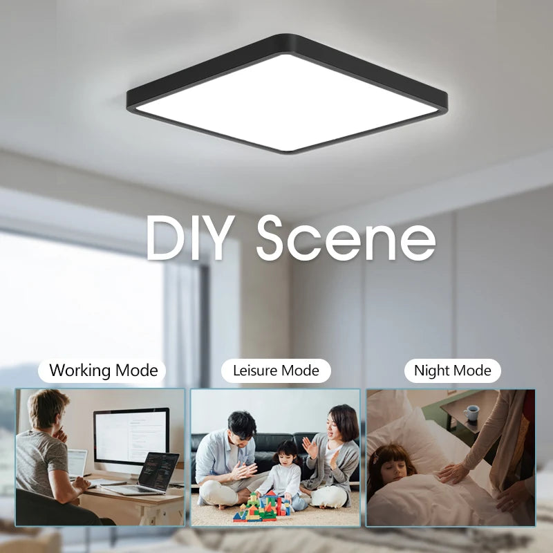 Tuya LED Ceiling Light 0.94Inch Ultra thin 36W Square Voice Control Alexa Smart Lamp For Kitchen Bedroom Living Room Indoor Lamp