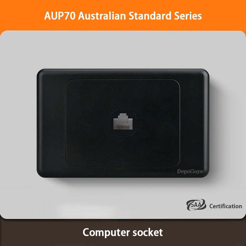 Black Australian Standard USB C Wall Dual Socket with 1/2/3Gang Switch,AU Plug Adapter Mobile Phone Charging Power 10A Outlet
