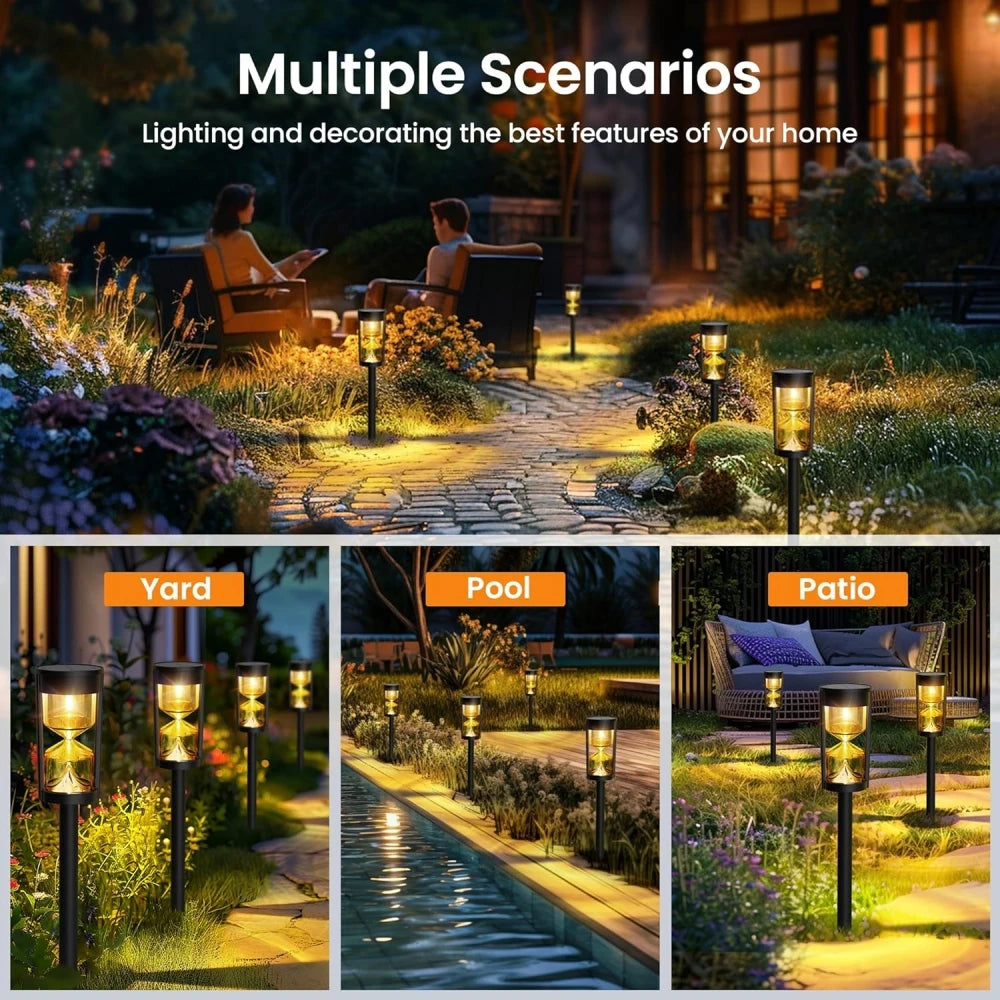 4PCS Solar Lights Outdoor Waterproof Solar Garden Lights Pathway Lights for Your Garden, Landscape, Path, Driveway,Walkway Decor