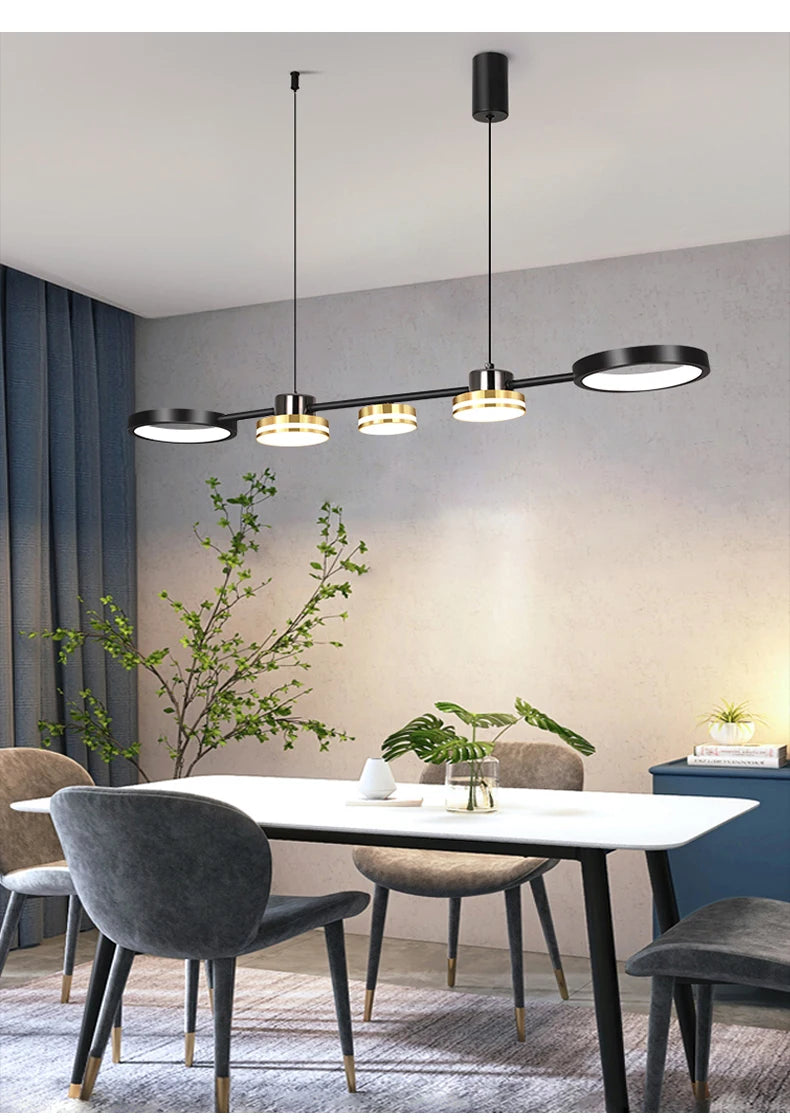 Pendant Lights Hanging Lamp Modern Table LED Long Linear Chandelier Kitchen Island Lighting For Dining Living Room Office Light