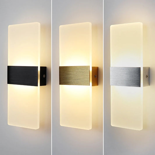 Modern style indoor LED aluminum body matte acrylic hotel corridor bedroom bedside right-angle rounded wall lamp