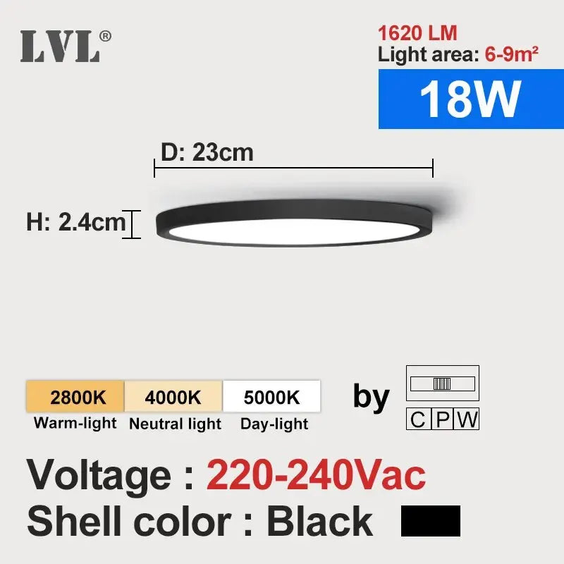 LVL LED Ceiling Light Wood Grain 3 in 1 Lighting Colors Home Lighing Kitchen Bedroom Bathroom Round Flush Ceiling Lamp