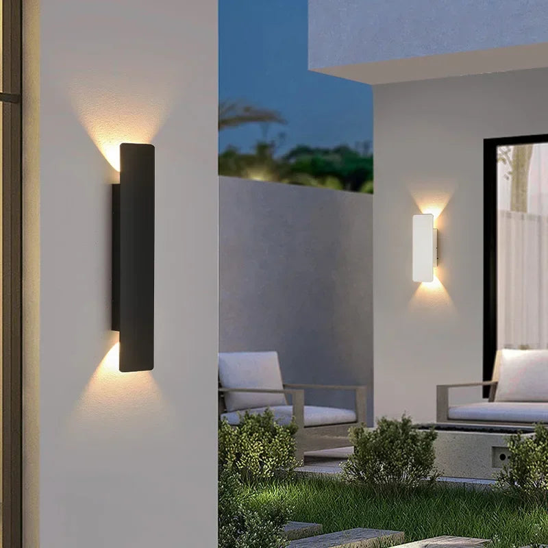 Wall Lamps Strip Aluminum Wall Lights 18W LED Black Wall Lamp Bedroom Exterior Outdoor Lighting Fixtures
