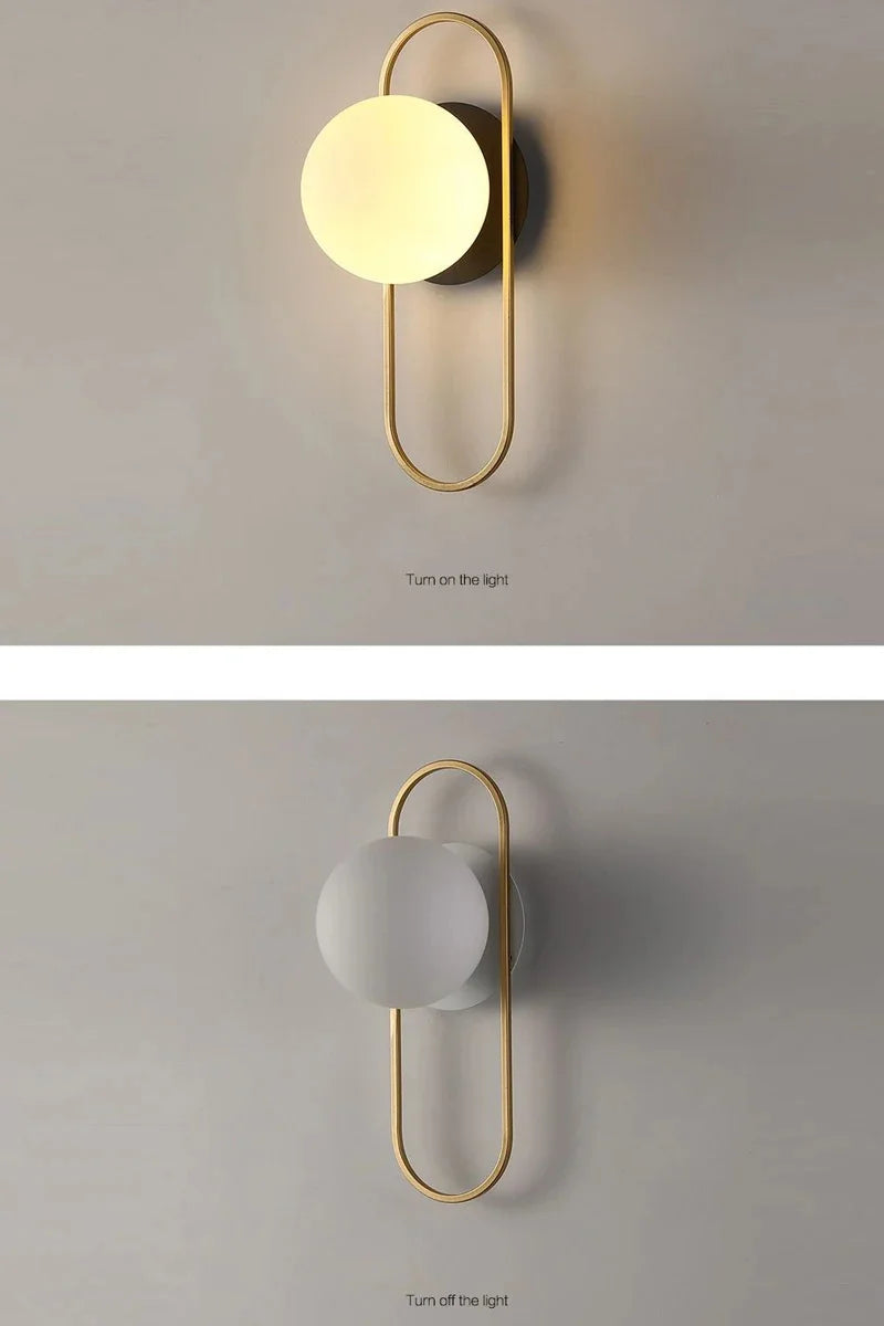 Frosted Glass Ball Indoor LED Wall Lamps with Plug Switch Black Gold G9 LED Wall Lights Wall Sconce for Corridor Aisle