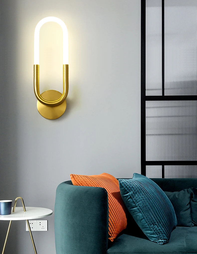 Minimalist U-shaped Wall lamp Modern designer Creative Study Living room Bedroom Background Wall light Bedhead