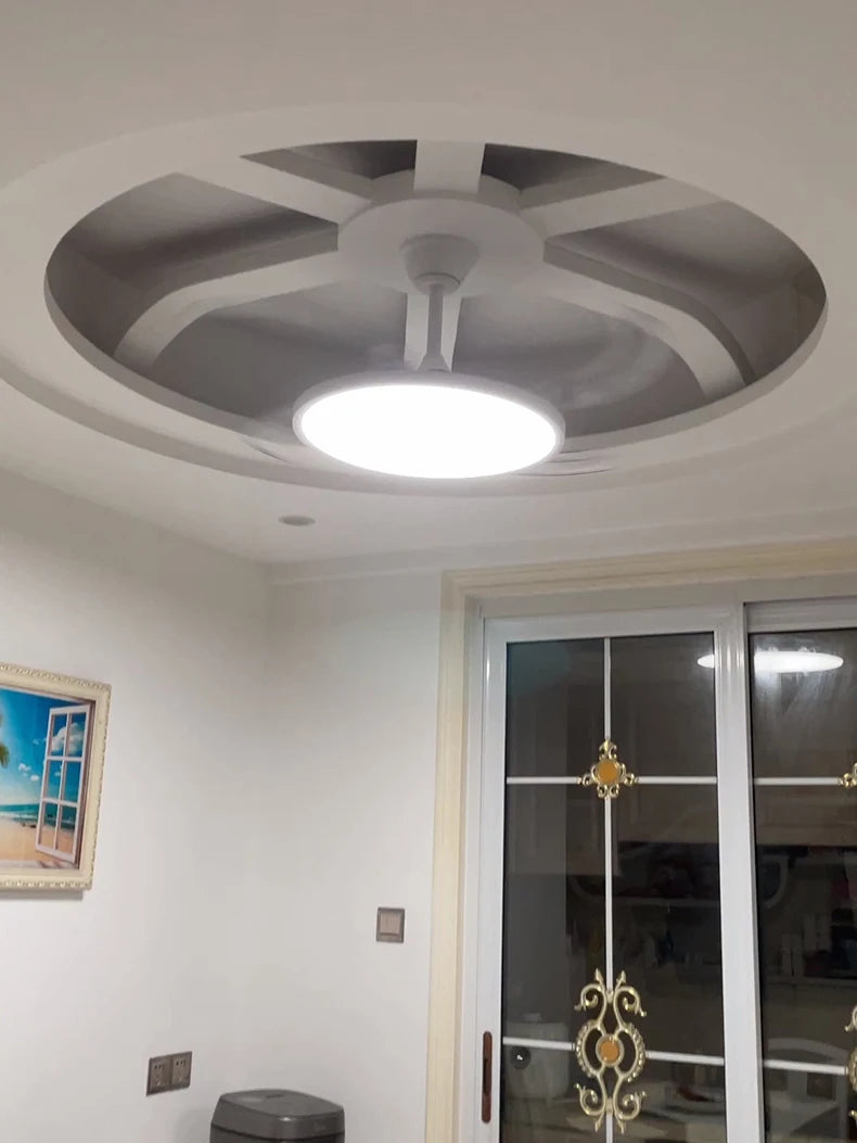 Electric Fan Chandelier Led Ceiling Lamp Room Decoration Dining Table Living Home Silent Bedroom Circulator Fan Light Fixture