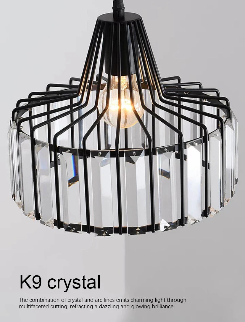 Modern K9 Crystal Pendant Light Led Ceiling Lamp Living Dining Room Nordic Chandelier Aisle Decor Balcony Corridor Fixture Lumi