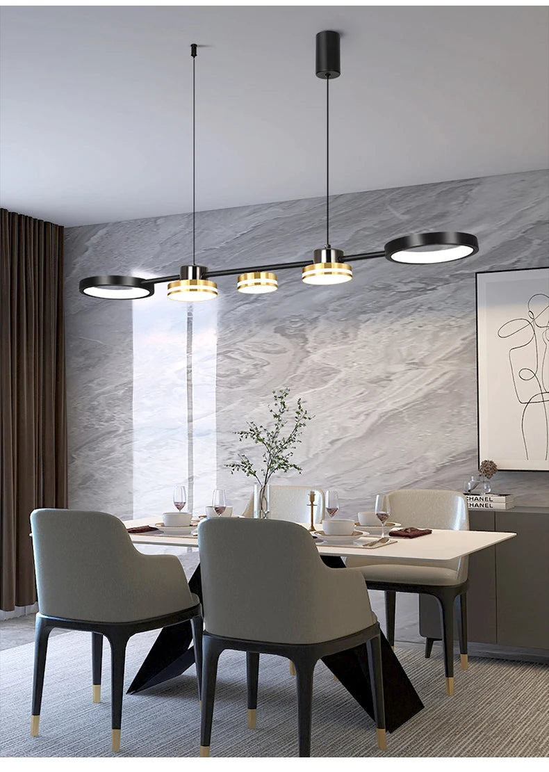 Pendant Lights Hanging Lamp Modern Table LED Long Linear Chandelier Kitchen Island Lighting For Dining Living Room Office Light