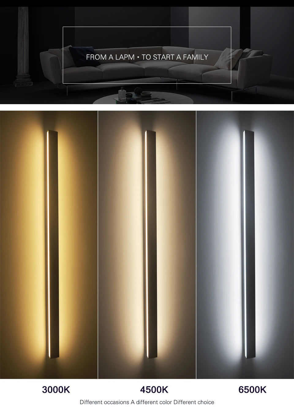 Long Wall Light outdoor Waterproof Modern Long Strip LED lighting wall lamp IP65 Garden AC 85-256v outdoorDecoration