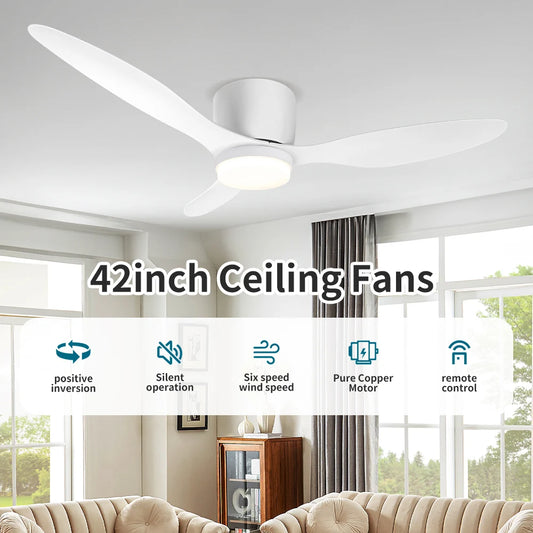 Modern LED Ceiling Fan, Remote Control, High Airflow DC Motor, Pendant Light Suitable for Bedrooms, Living Rooms, Dining Rooms