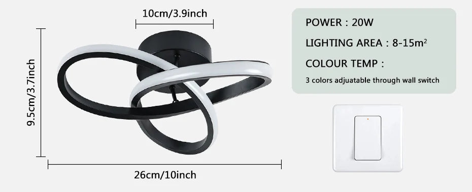 Household LED Chandelier Three Colors Lamp Modern Style Ceiling Lamp Bedroom Light Surface Installation 220v Dining Room Lamp
