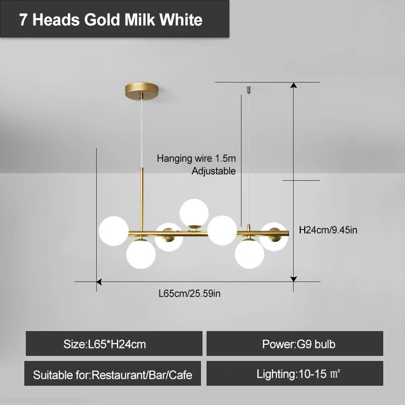 Modern Glass Pendant Lights Black Gold For Living Room Kitchen Restaurant Hotel Bar Front Desk Decor Hanging Lighting Fixture