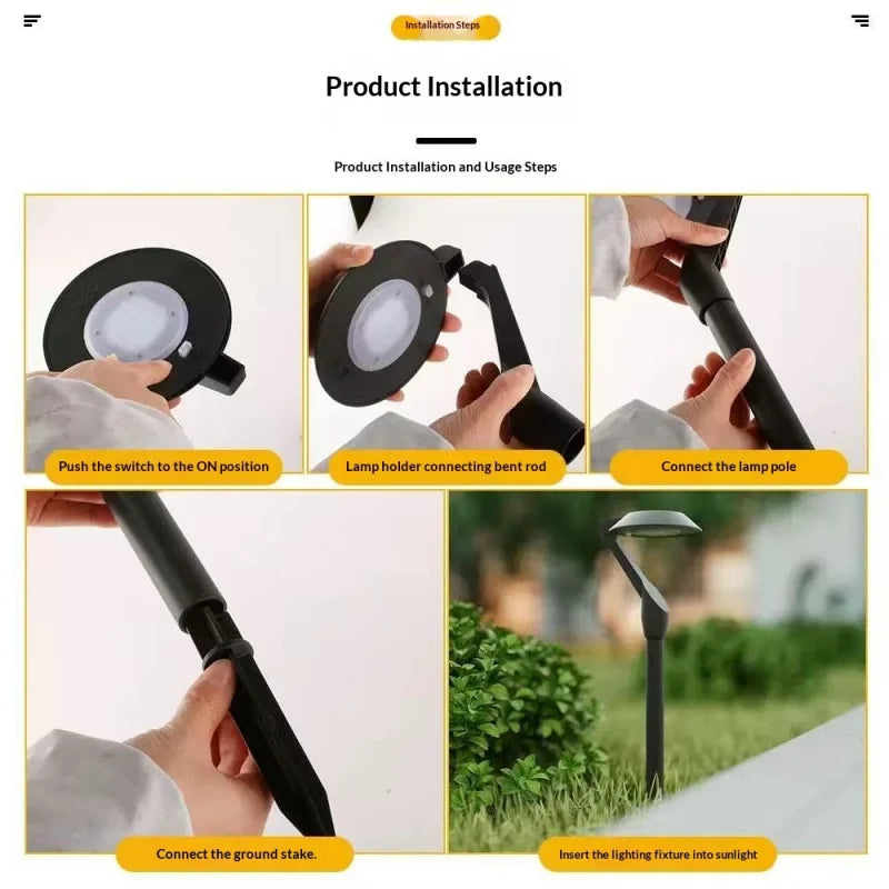 2pc Solar Energy Saving Lamp Super Bright Solar Lawn Lamp Waterproof Household Garden Villa Courtyard LED Solar Lamp