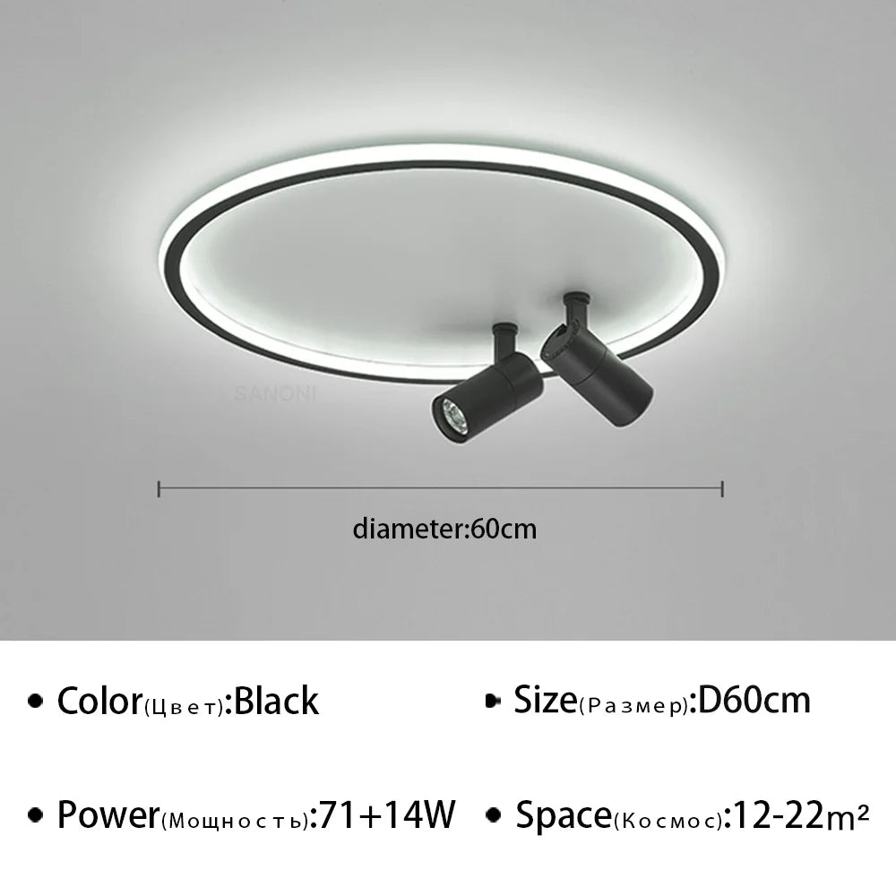 Modern LED Ceiling Lamp With Spotlight Chandelier For Bedroom Living Dining Room Aisle Home Decor Indoor Lighting Fixture Luster