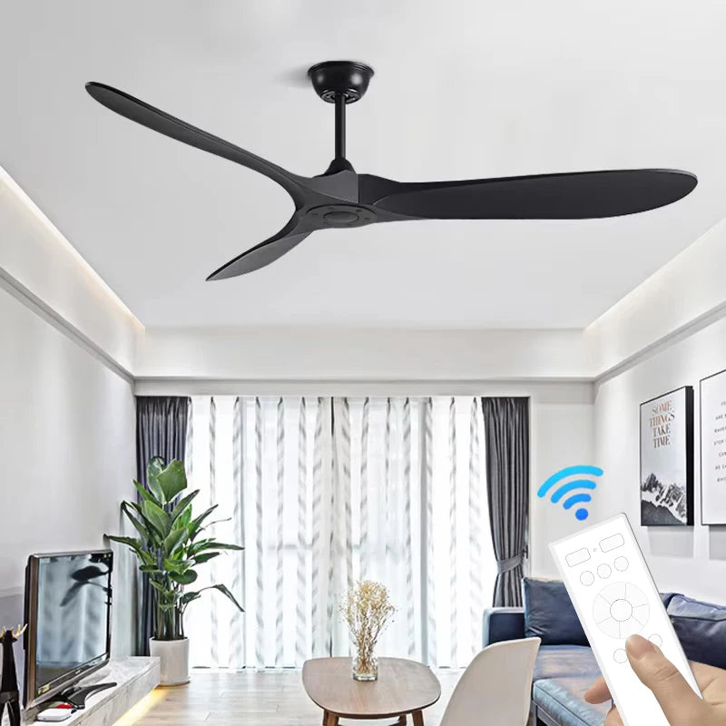 42/52 Inch Nordic LED Ceiling Light Restaurant Living Room Home Remote Control DC Silent Industrial Retro Electric Fan