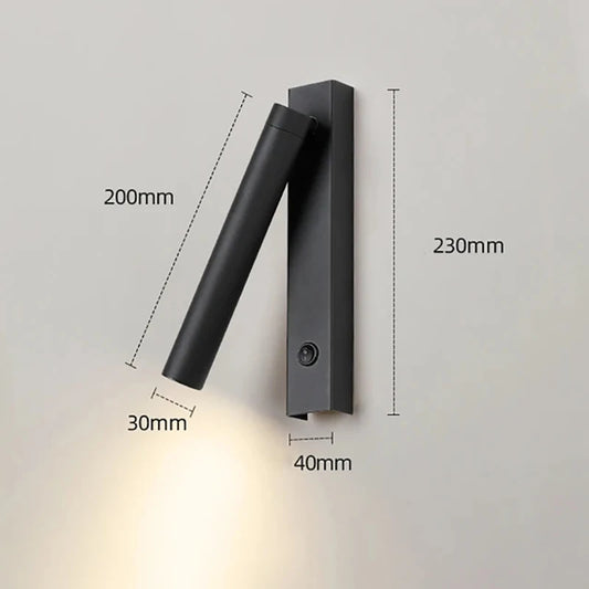 Minimalist Rotate Wall Sconce with Switch Home Decor Study Bedroom Bedside Reading Lamp Spotlight LED Adjustable Angle Wall Lamp