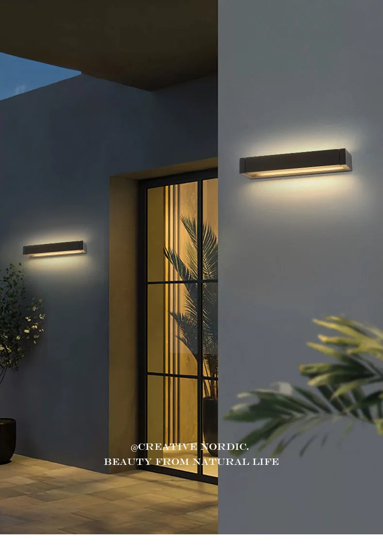 2025 new model.  Outdoor waterproof wall lamp.  Can rotate.  Aluminum and glass materials.  18W, minimalist landscape light