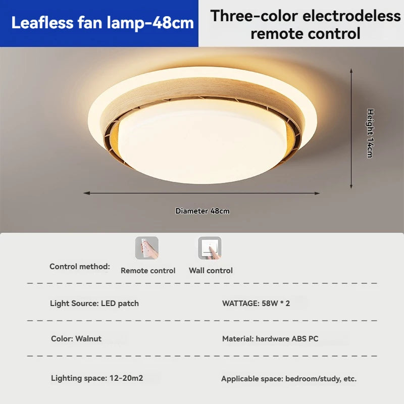 Full spectrum bladeless fan light new model, invisible and silent ceiling fan light for bedroom and master room