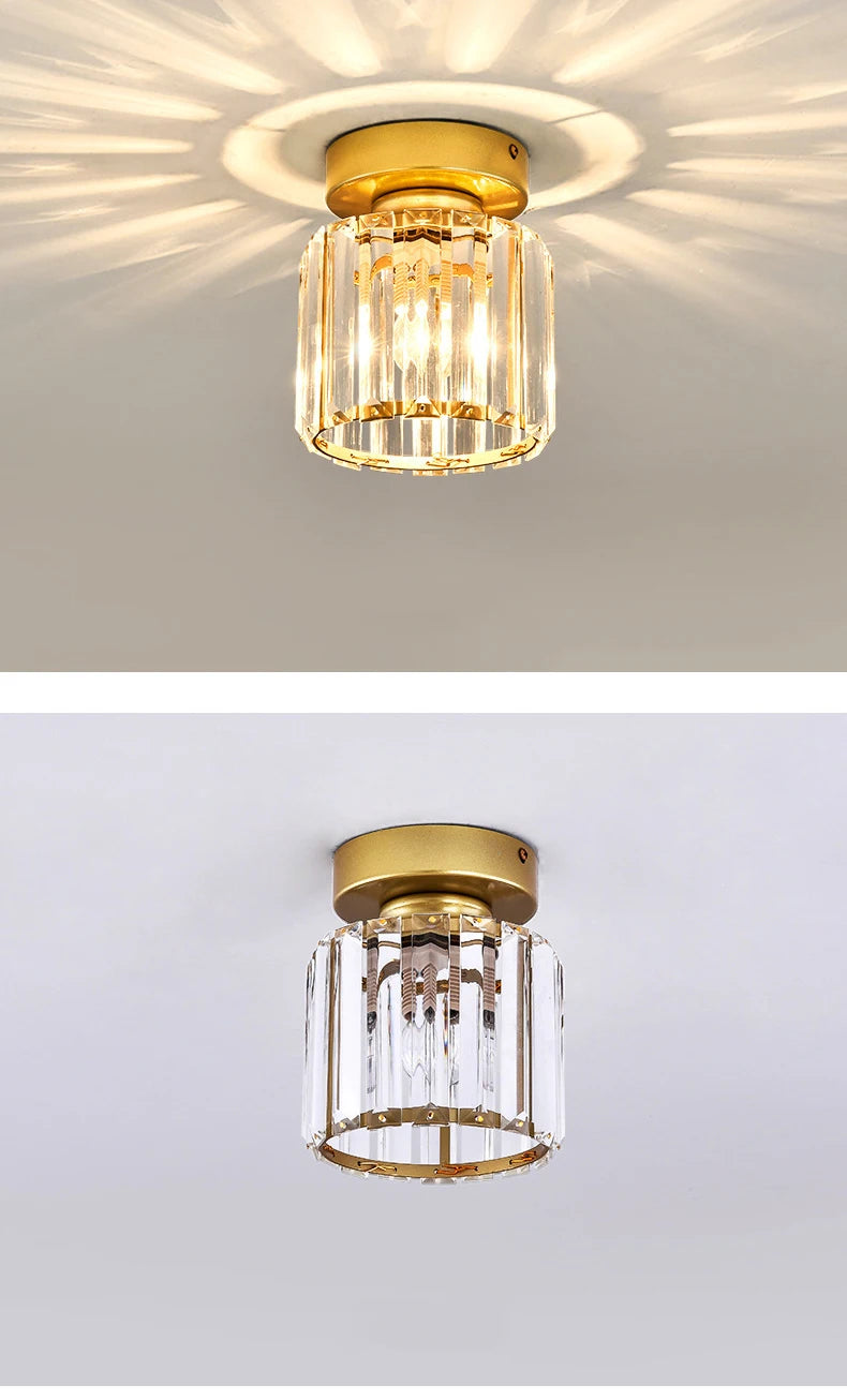 Modern K9 Crystal Pendant Light Led Ceiling Lamp Living Dining Room Nordic Chandelier Aisle Decor Balcony Corridor Fixture Lumi