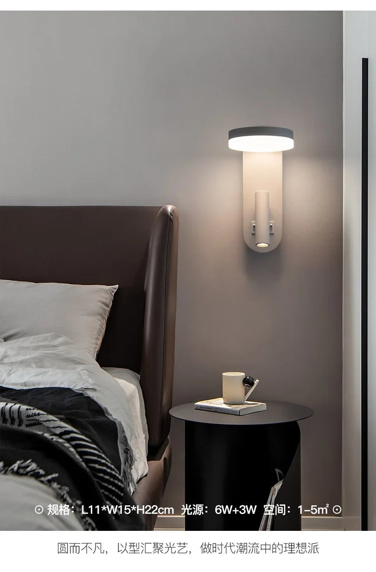 New Minimalist Wall Lamp Rotatable Spotlight Creative Bedroom Bedside Lamp Design Modern Led Wall Sconce ligjt for Hotel Rooms